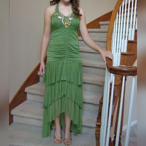 Olive Green and Gold Windsor Formal Dress Size M